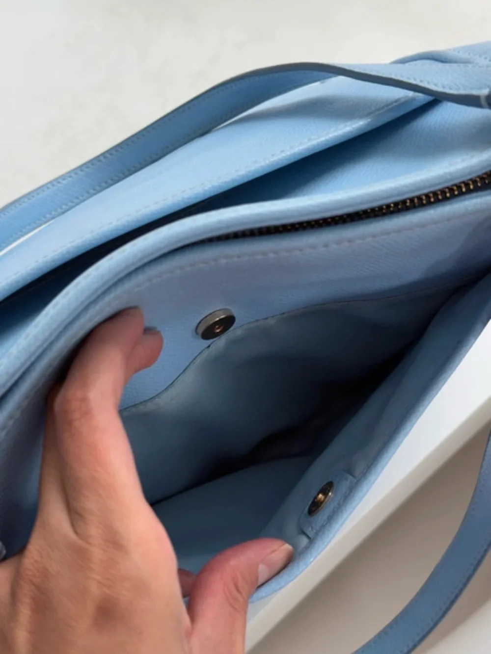 Coach Sky Blue Leather Tote with Gold Hardware (Project Bag)